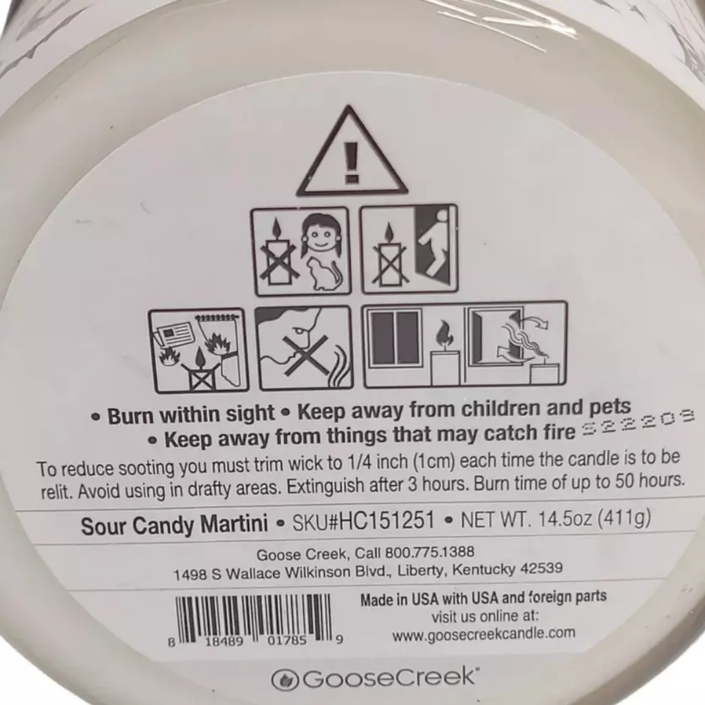 Goose Creek - Sour Candy Martini Scent 3-Wick Candle | 14.5 Ounces (45 Hours)